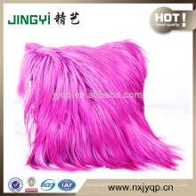 Fashion Pink Color Sofa Goat Fur Cushion Cover Home Decor